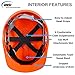 AMSTON Safety Hard Hat, Head Protection, “Keep Cool” Vented Helmet, Fully Adjustable, Low Profile, Cap Style, Type 1 Class C, Construction, ANSI Z89.1, Orange