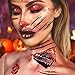 CHICHIC 61Pcs 12 Sheets Halloween Zombie Makeup Tattoos Stickers, Zombie Makeup Kit Temporary, Waterproof Wound Scar Tattoo, Fake Blood Makeup, Fake Scar Cuts, Vampire Skull Makeup, Safe for Kids