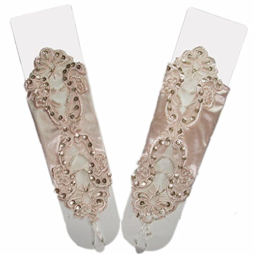 New Lace Fingerless Glove for Bridal Wedding Dresses Evening Gloves Champagne