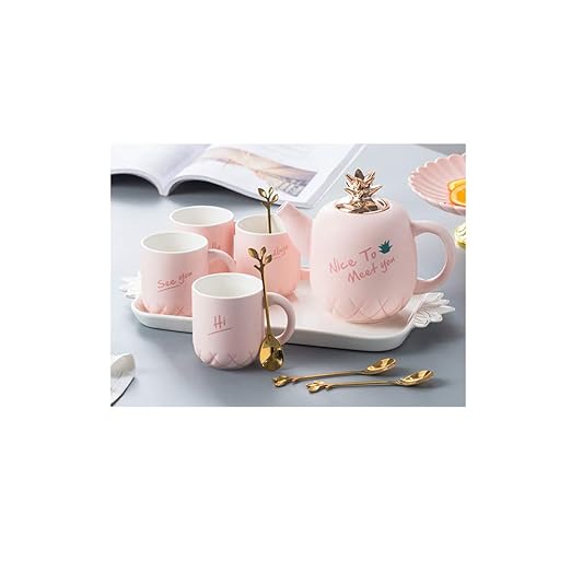 Juego de té de cerámica europea, tetera con diseño de flores ...