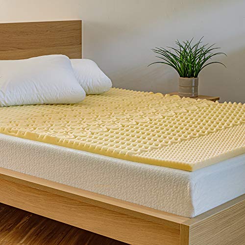 Dawn 1.5 Inch Egg Crate Foam Mattress Topper, Supportive, Quality Sleep, Hypoallergenic, Made in