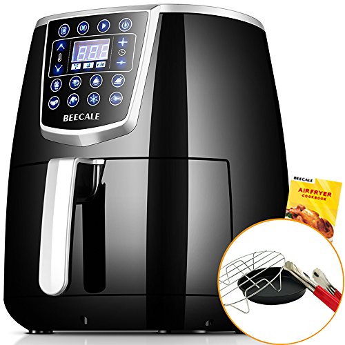 BEECALE Air Fryer 4.2QT Fry Healthy with 80% Less Fat,Touch Screen Control,8 Preset, Includes Baking Set and Recipe Book