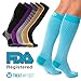 Knee High Compression Socks for Women & Men, 15-20 mmHg - Edema Pain Relief - Nurse, Travel, Pregnancy & Running - Lightweight Graduated Nursing Sock - Compression Stockings for Women, Blue M