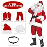 Besteamer Santa Claus Christmas Suit Costume Set For Party Cosplay Red