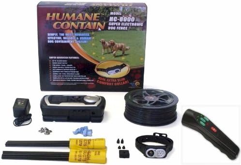 High Tech Pet Humane Contain HC-8000 Electronic Dog Fence Ultra System and PT-2 Pro Trainer Plus Sonic Cat & Dog Trainer Combo