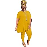 YeGine Women Plus Size 2 Piece Outfits Short Sleeve Top and Legging Pant Set Lounge Sets Tracksuit