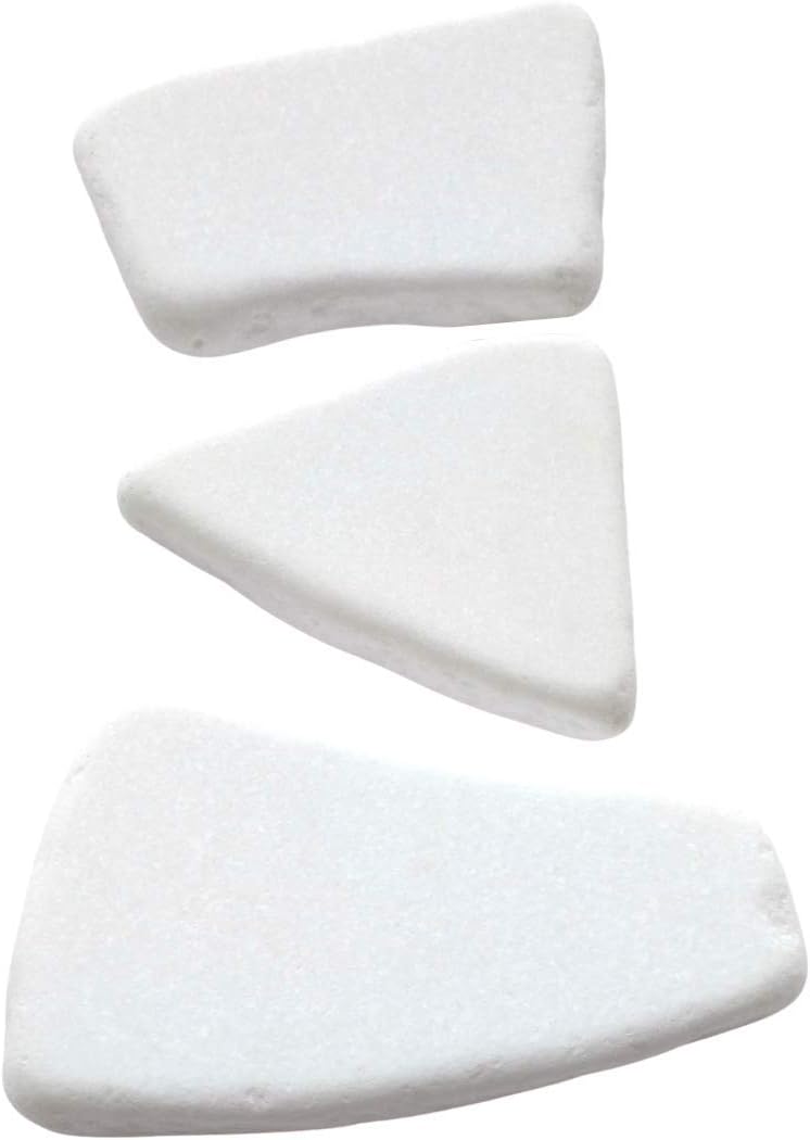 Hardscaping Materials - Capcouriers Flat White Painting Rocks - 3 Large Rocks for Painting - Santorini Stones - About 4 Inches in Length - Stones are Dusty
