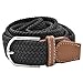 8Bees Multicolored Braided Belts Elastic Fabric Woven Stretch Belt Webbed Waistband Black M