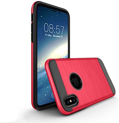 iPhone X Case,iPhone 10 Case,ACLUXS [Soft Armor] Resilient Tpu [Air Cushion] Ultimate protection from drops and impacts for Apple 5.8 In iPhone X(2017) [Support Wireless Charging]-RED