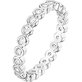 PAVOI 14K Gold Plated Rings with Cubic Zirconia - 2.8mm Stackable for Women - Gold Love Ring