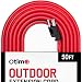 Otimo 50 Ft 12/3 Outdoor Extra Heavy Duty Extension Cord - Professional Series - 3 Prong Extension Cord, Red primary