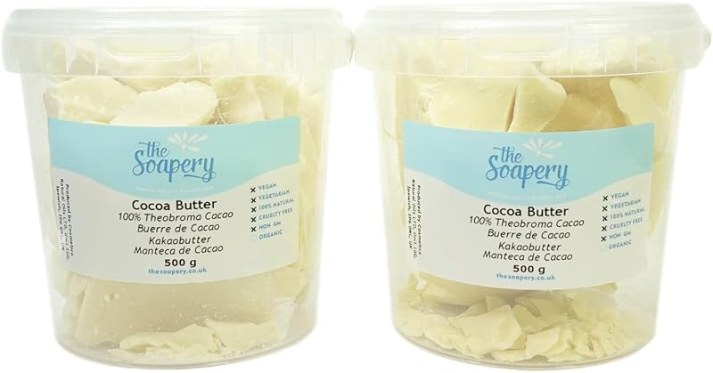 The Soapery Cocoa Butter 1kg (2x500g) 100% Natural Pure Moisturising Ingredient