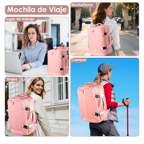 Viaje de Mochila al Vacío con Bombas Aire Eléctricas, 36-55L Expandible, Separación húmeda y seca, con Bolsa de Aire Antirrobo para Viajes