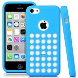 Unique Hole Design TPU Silicone Gel Case Cover for iPhone 5C (Blue)