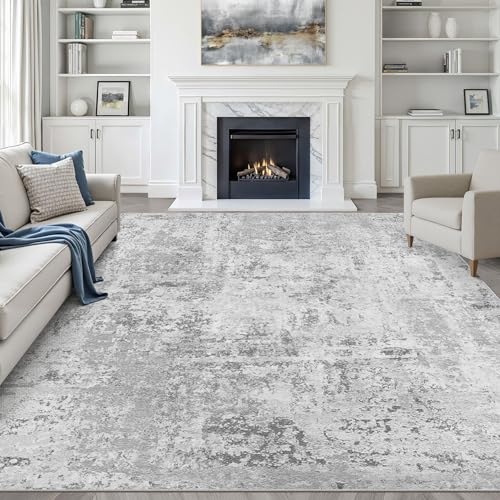 LOONGRUG Neutral Modern Light Gray Area Rug