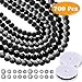 Paxcoo 700pcs Lava Beads Glass Beads Black Lava Stone Rock Beads Kit with Elastic Bracelet String for Diffuser Essential Oils Adult Jewelry Making Supplies