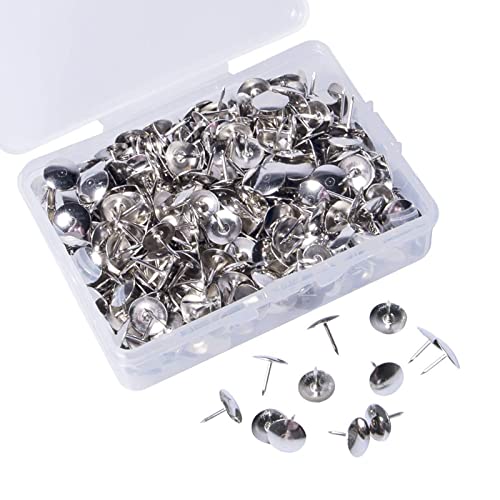 Egurs Pack of 600 Round Metal Tacks for Office Hanging Memos and Pictures DIY (10 mm) Silver