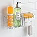 iDesign Milo Suction Bathroom Shower Combo Basket for Shampoo, Conditioner, Soap - Chrome