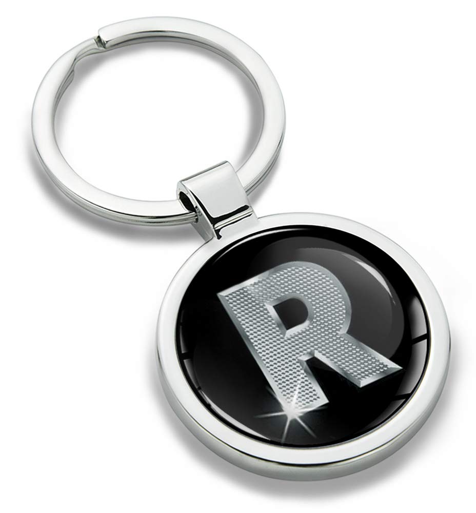 Biomar Labs Letter Keychain Alphabet Initial Keyring 3D Metal Stainless Steel Personalised Initials Charm for Car and Keys Available in Silver Rose Gold or Gold (R in Silver KK 18) — image 1