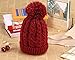 Paragon Winter Warm Knit Skull Hat Beanie Cap Fleece Lining Thick Slouchy Cable with pom (Red)
