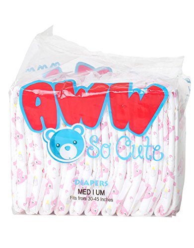 ABDL Pink Teddy Bear Adult Diapers (Medium)