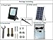 Solar Flood Lights Outdoor&Indoor 120Leds 1000Lumen Rechargeable Solar Powered Led Security Light IP65 Waterproof Auto On/Off for Garden,Landscape,Yard,Porch,Patio,Garage,Pool,Sign,Billboard