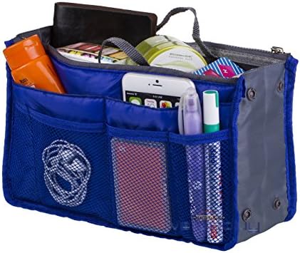 Space Saver Bags Women Travel Insert Handbag Liner Tidy Organiser Dark Blue