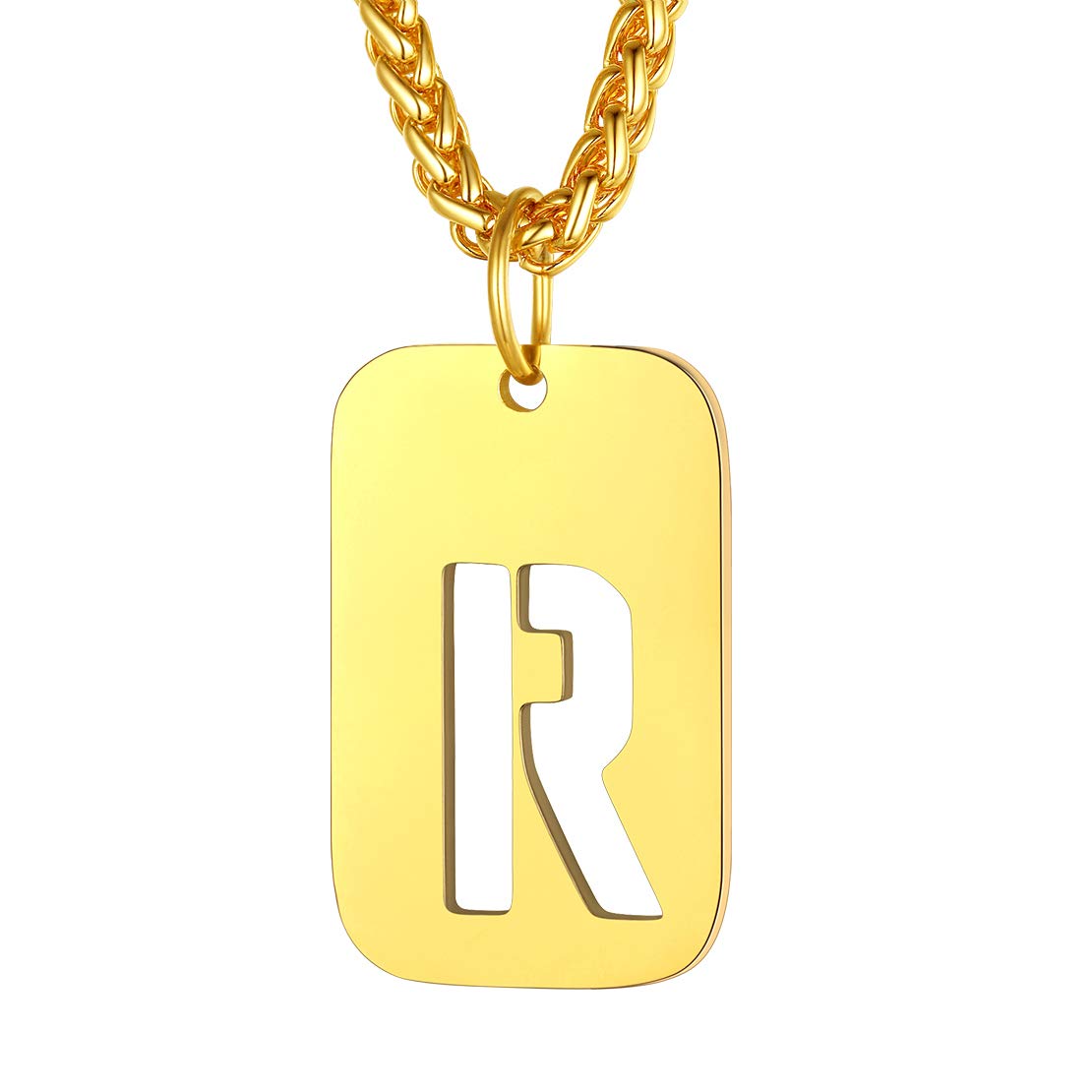 FindChic Dog Tags Necklaces for Men r Initial Necklace Gold Letter Pendant — image 1