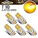 Partsam 5x Amber Yellow 10-5730-SMD Super Bright 168 2825 W5W 194 T10 LED bulbs Replacement For Cab Marker Clearance Top Roof Running Lights 12V Car Light