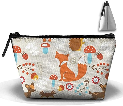 CHC40 Woodland Creatures Fox Hedgehog Travel Bag Printed Multifunction Portable Toiletry Bag Cosmetic Makeup Pouch Case Organizer For Travel.