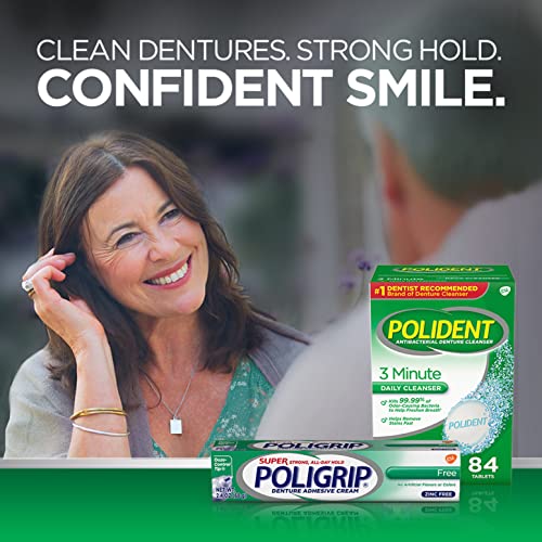 Super Poligrip Denture And Partials Adhesive Cream 2x2.4 Oz on