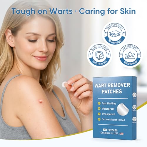 FEDOLOY Wart Remover Patches with 40% Max Strength Salicylic Acid, Hydrocolloid Adhesive Patches for Common & Plantar Warts, Skin Bump Care – Waterproof for Feet & Fingers,144 Patches