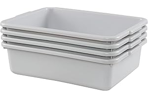 Tstorage 13 L Plastic Commercial Bus Box, Food Bus Tub, 4 Packs