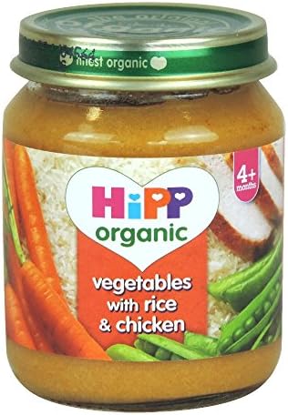 HiPP Organic - Baby Food 4+ Months - Vegetables with Rice & Chicken - 125g (Case of 6)