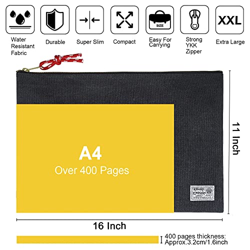 Rough Enough Document Organizer Storage File Holder Bag Zipper Pouch