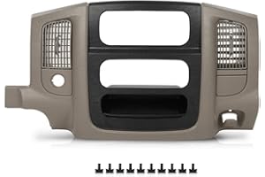 CROSSDESIGN Center Dash Radio Bezel Trim Panel w/Storage Compatible with Dodge Ram 1500 2002-2005/Fits Dodge Ram 2500 3500 2003-2005 Beige