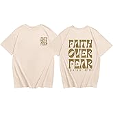 Lubpow Boys Faith Over Fear Shirt Christian Jesus T Shirts for Kids Religious Inspirational Bible Verse Graphic Tees Tops