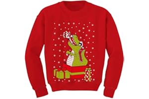 TSTARS Funny Trex Kids Ugly Christmas Sweatshirt for Boys Girls Tacky Sweater Style Xmas Holiday Sweatshirts for Toddlers