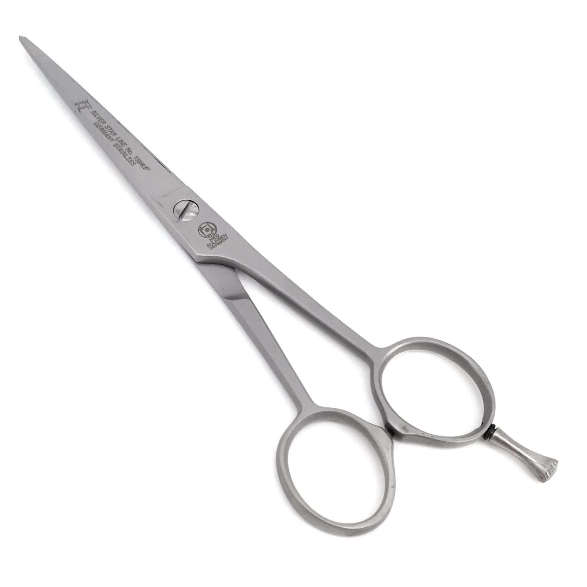 NTS-Solingen Silver Star Line 150 | Hairdressing Scissors | Matte | Satin | Made in Solingen | 5.5 Inches = Approx. 14 cm | Professional Scissors for Hair Cutting