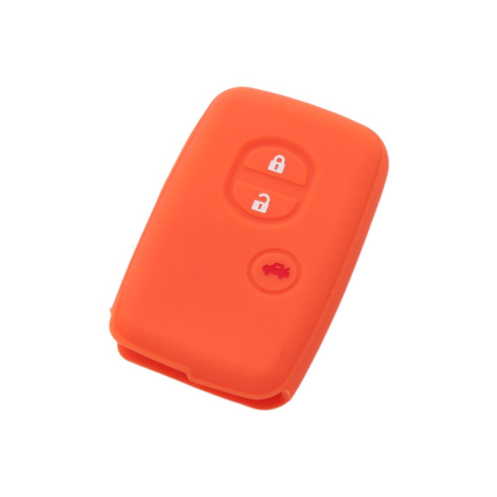 BROVACS Silicone Cover Protector Case Holder Skin Jacket Compatible with TOYOTA 3 Button Smart Remote Key Fob CV9403 Orange