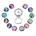 Souarts 12Pcs Interchangeable Holding Snaps Buttons, Fixing Glasses ID Badges Snap Brooch with Life Tree Buttons Flowers Buttons (Life Tree Buttons)
