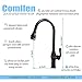 Comllen Best Antique Single Handle Solid Brass Pull Out Sprayer Oil Rubbed Bronze Kitchen Faucet, Tall Bronze Kitchen Sink Faucet Without Deck Plate