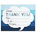 Thank You Note Cards - Kids Fill in the Blank Style - Blue Ombre - Flat Card Size 4.25 X 5.5 Inches - Pack of 15