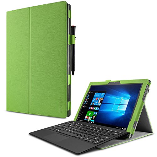 Infiland Lenovo Miix 510 Case Cover, Multi Stand Style Folio PU Leather Slim Stand Case Cover Lenovo Miix 510 Windows 10 Convertible Laptop Tablet (NOT Include Tablet Keyboard),Green