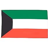 AZ FLAG - Kuwait Flag - 3x5 Ft - 100D Polyester Kuwaiti Banner with Two Metal Grommets - Fade Resistant - Vivid Colors - 3' x 5' Feet - 150x90 Cm