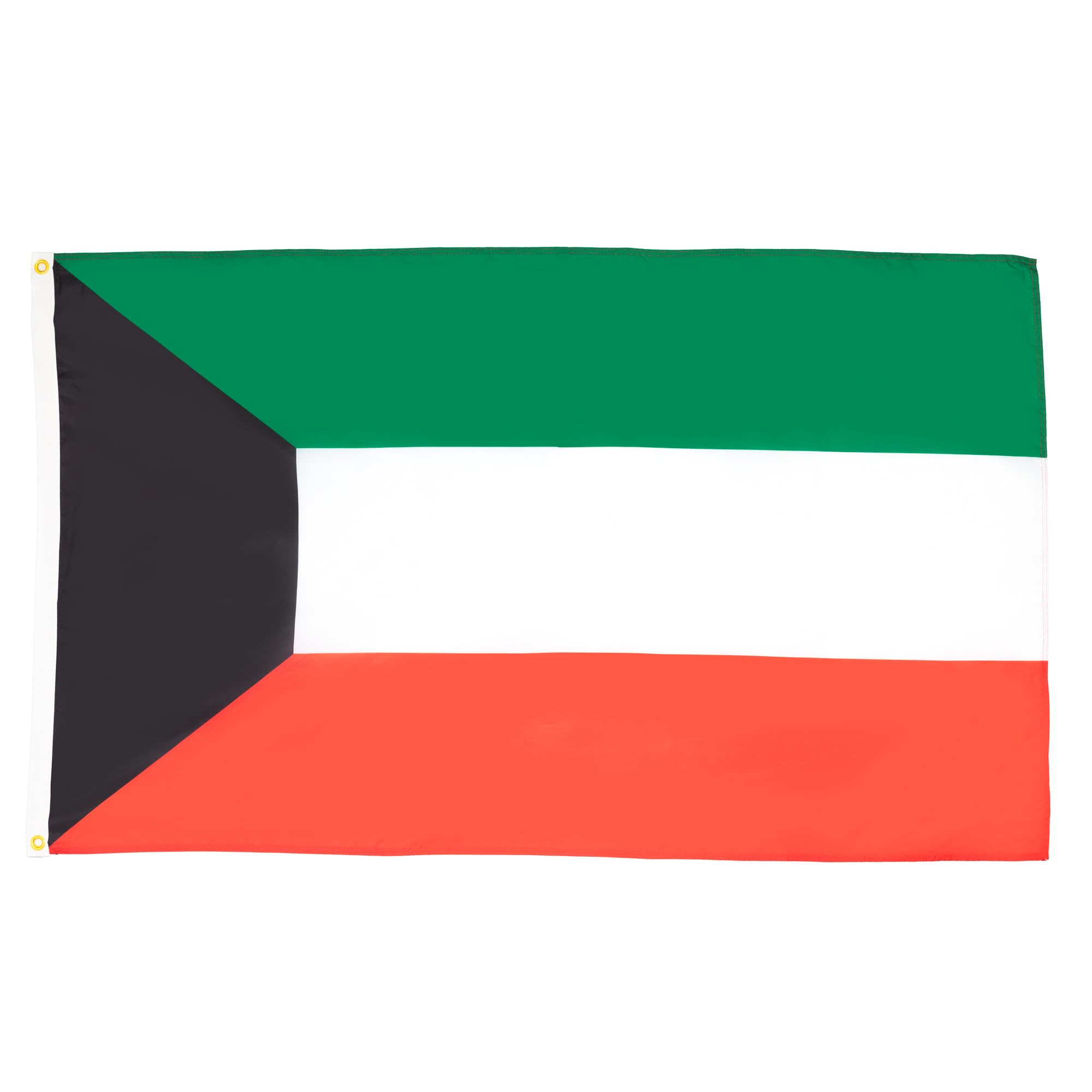 AZ FLAG - Kuwait Flag - 3x5 Ft - Light Polyester Kuwaiti Banner with Two Brass Eyelets - Fade Resistant - Vivid Colors - 3' x 5' Feet - 150x90 Cm