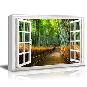 White Window Looking Out Into a Road with...