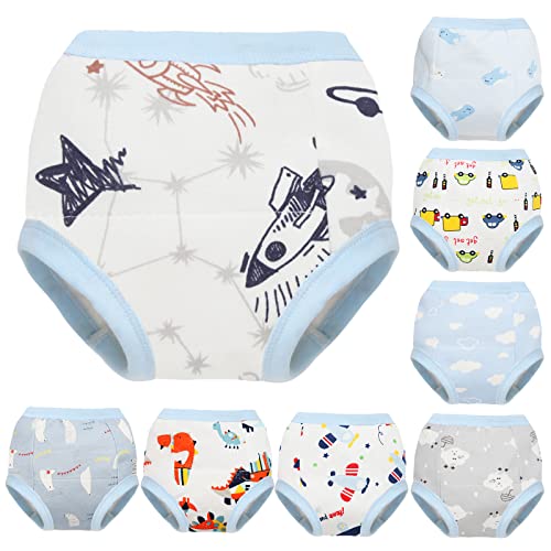 Yufanlili 8 Pack Baby Potty Training Underwear,Cotton Toddler Absorbent