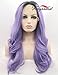 K’ryssma Wavy Purple Synthetic Lace Front Wig Long Lavender Purple Wigs Ombre Synthetic Wigs Middle Part Heat Resistant