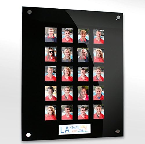 20 Image Staff, Student or Employee Photo Display Board in Clear, Black